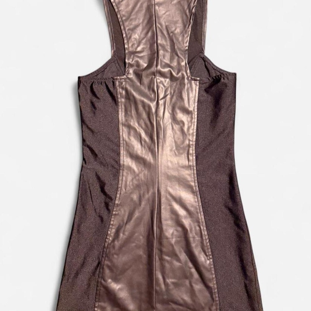 Hustler Hollywood black faux leather mini dress - Picture 3 of 5